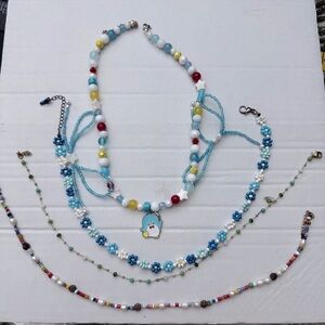 Colorful Beaded Choker Necklace Set Bundle
